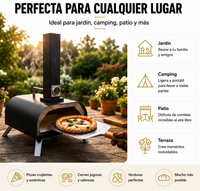 Horno Barbacoa De Carbón Para Pizza Con Chimenea Integrada Y Parrilla