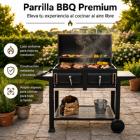 Barbacoa de Carbón Portátil con Ventilación Regulable