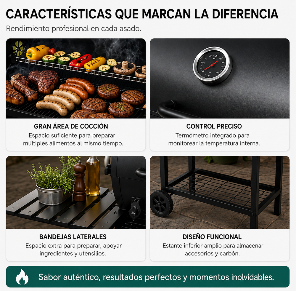 Barbacoa De Carbón Con Tapa Y Ventilación Ajustable Para Jardín Con Ruedas