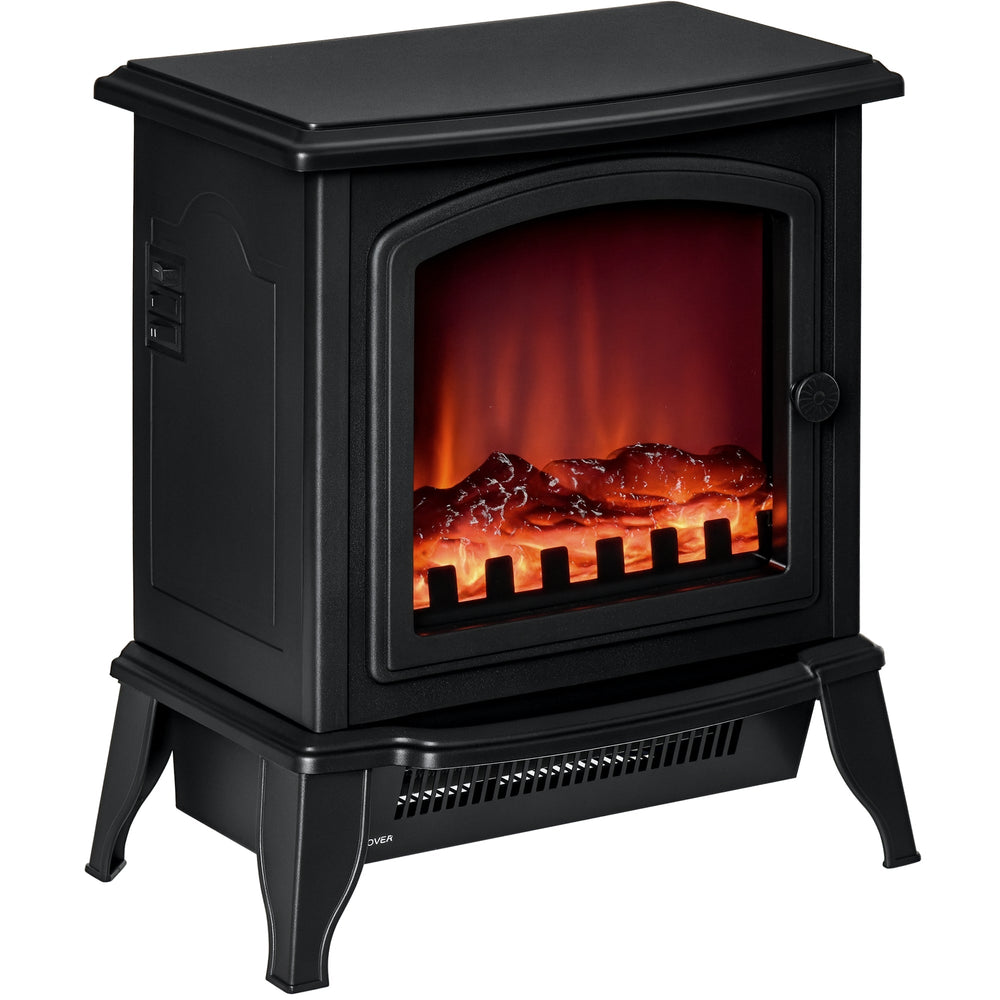 Chimenea decorativa con Termostato Ajustable y Protección Sobrecalentamiento para Salas 20-25 m² 36,5x24x45,5 cm Negro