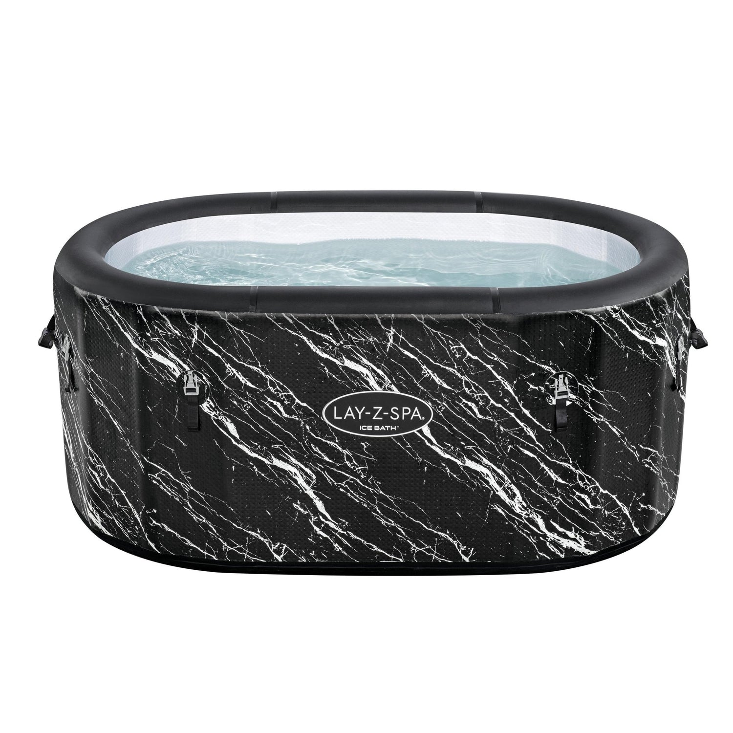 Bestway - Baño de hielo hinchable ovalado negro mármol cepillado