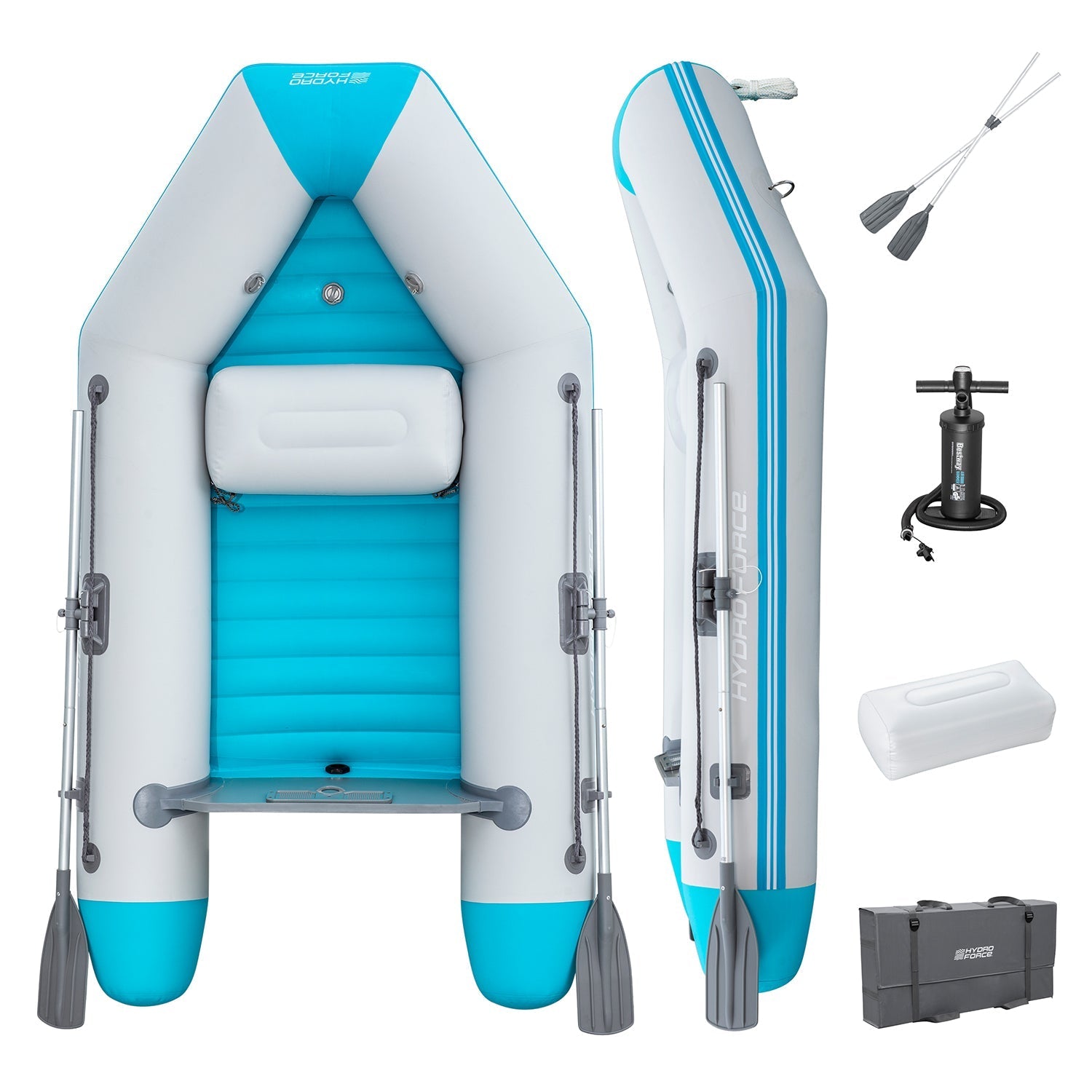 Bestway – Barca hinchable Hydro-Force Corinth Elite Boat Set (230 × 130 × 33 cm)