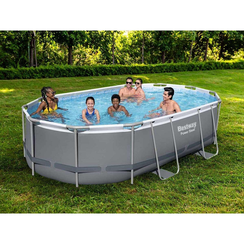 Bestway – Power Steel piscina desmontable ovalada (488 × 305 × 107 cm)