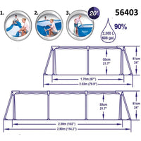 Bestway – Steel Pro piscina desmontable rectangular (259 × 170 × 61 cm)