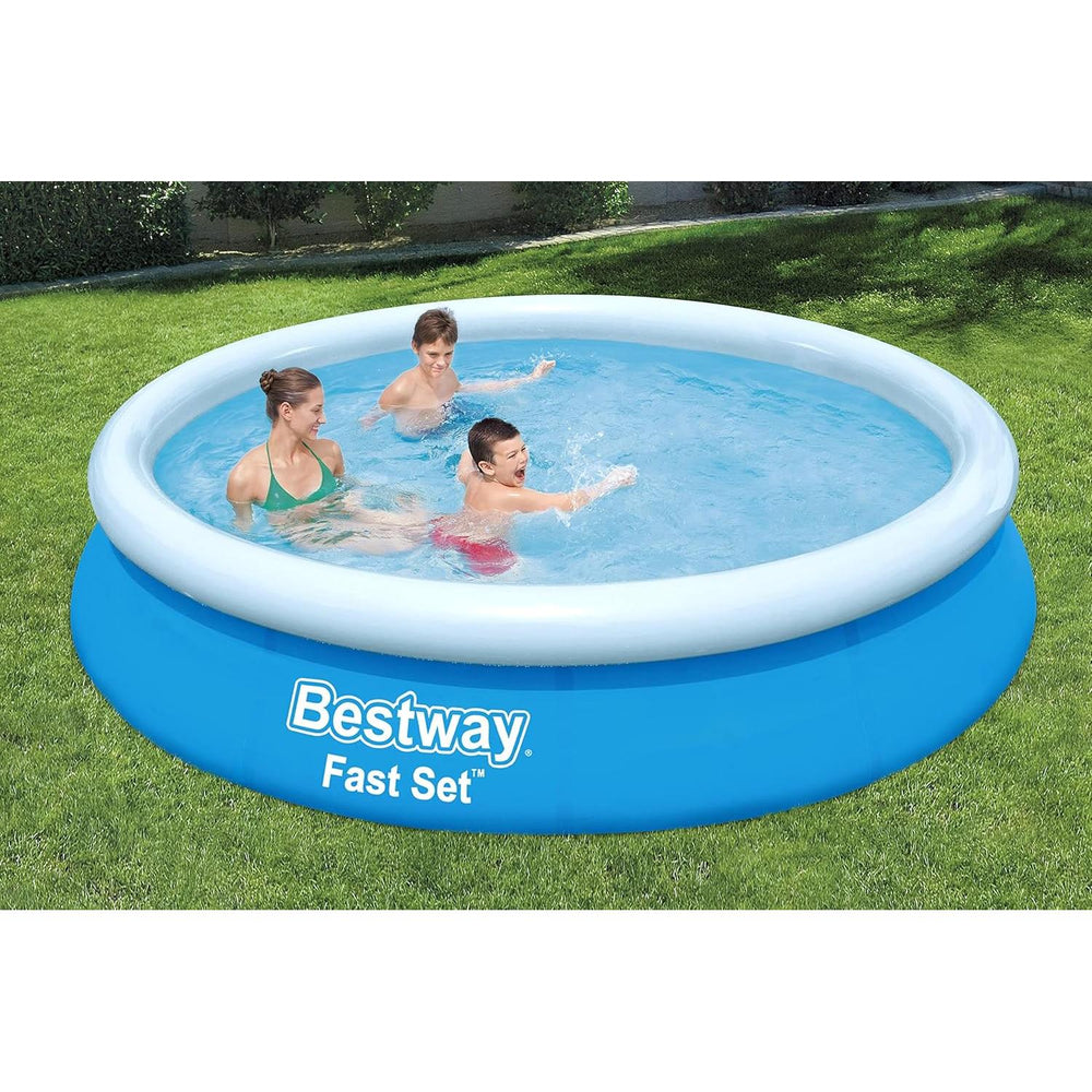 Bestway - Piscina hinchable Fast Set 366 x 76 cm redonda azul
