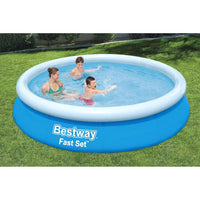 Bestway - Piscina hinchable Fast Set 366 x 76 cm redonda azul