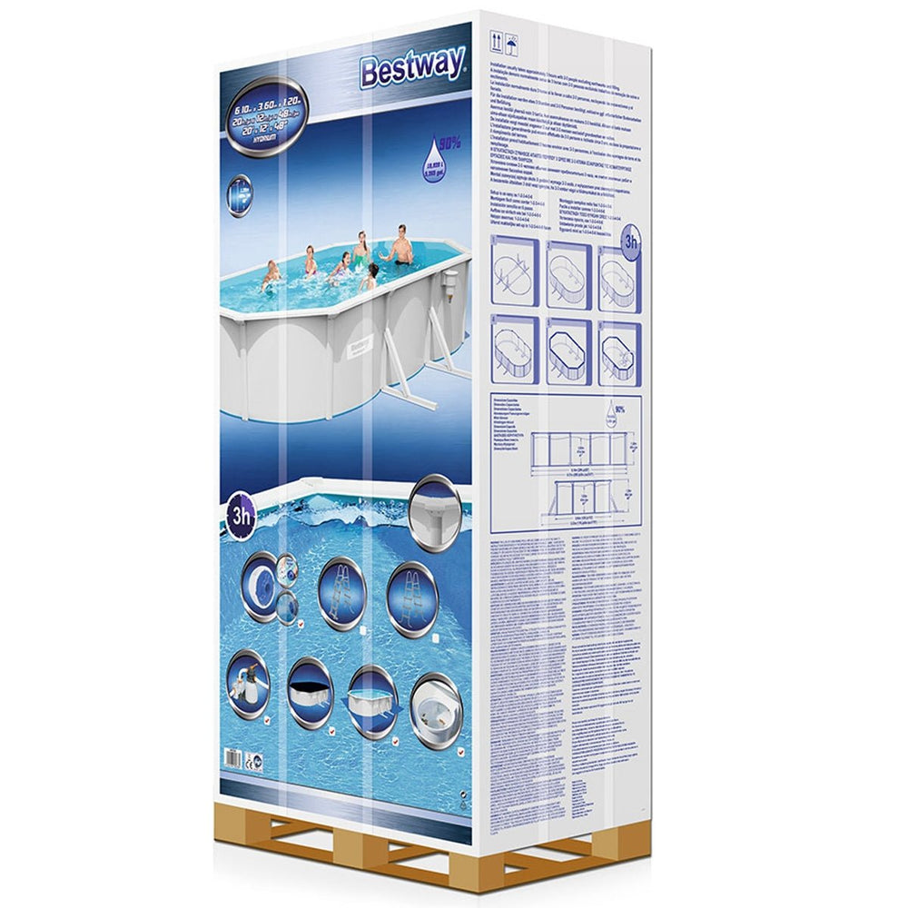 Bestway – Hydrium piscina ovalada elevada de acero (610 × 360 × 120 cm)