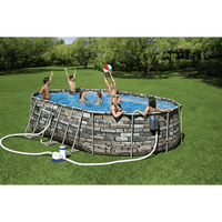 Bestway – Power Steel piscina desmontable ovalada (610 × 366 × 122 cm)