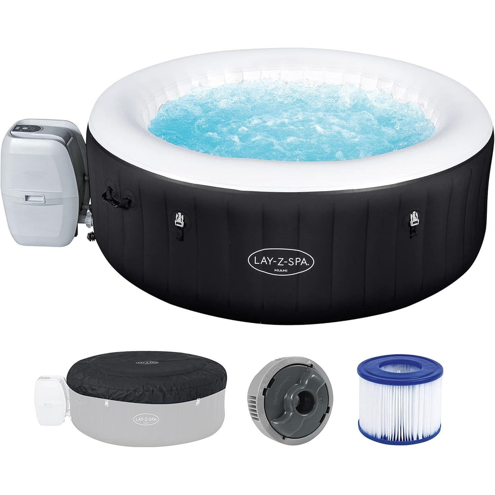 Bestway - Spa hinchable Lay Z Spa Miami AirJet 4 plazas negro