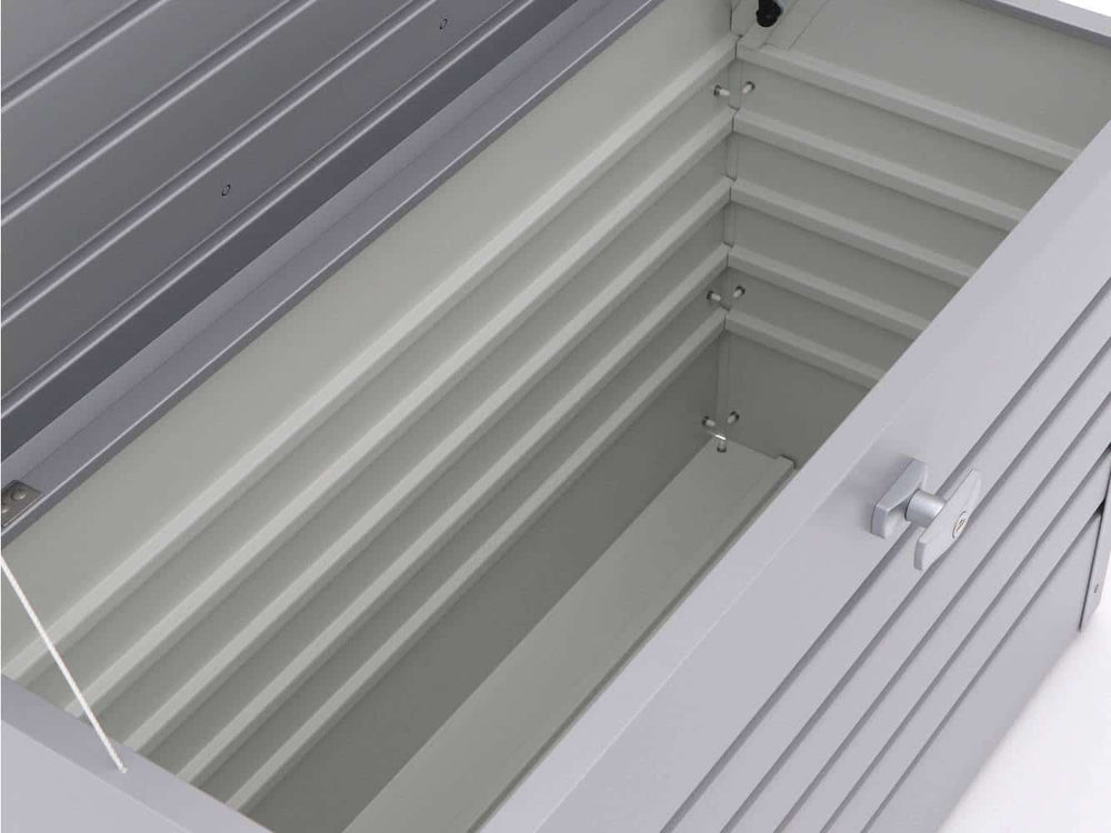 Biohort –  Arcón de metal para exterior Gris oscuro metálico