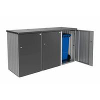 Biohort – Alex contenedor de cubos de basura modular con ruedas Gris oscuro metálico