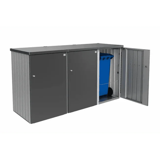 Biohort – Alex contenedor de cubos de basura modular con ruedas Gris cuarzo metálico