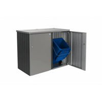 Biohort – Alex contenedor de cubos de basura modular con ruedas Gris oscuro metálico
