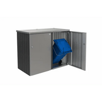 Biohort – Alex contenedor doble de cubos de basura modular con ruedas Gris oscuro metálico