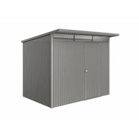 Biohort – AvantGarde Eco Caseta metálica de jardín con techo en atril Gris cuarzo metálico