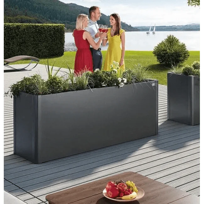 Biohort – Belvedere sistema elevado de cajas de cultivo de metal en Gris oscuro metálico