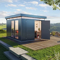 Biohort – CasaNova pérgola de diseño con paredes aislantes Gris cuarzo metálico