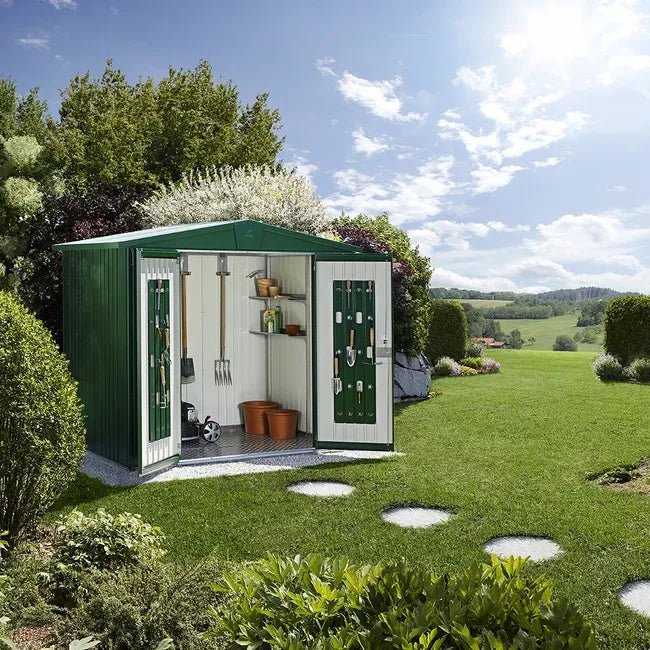 Biohort – Europa Caseta metálica de jardín Gris cuarzo metálico