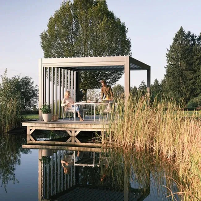 Biohort – Pérgola Sombra y espacio exterior Gris cuarzo metálico