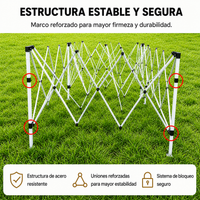 Carpa Plegable 6x3 M Con 6 Paredes Y Estructura Reforzada