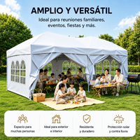 Carpa Plegable 6x3 M Con 6 Paredes Y Estructura Reforzada