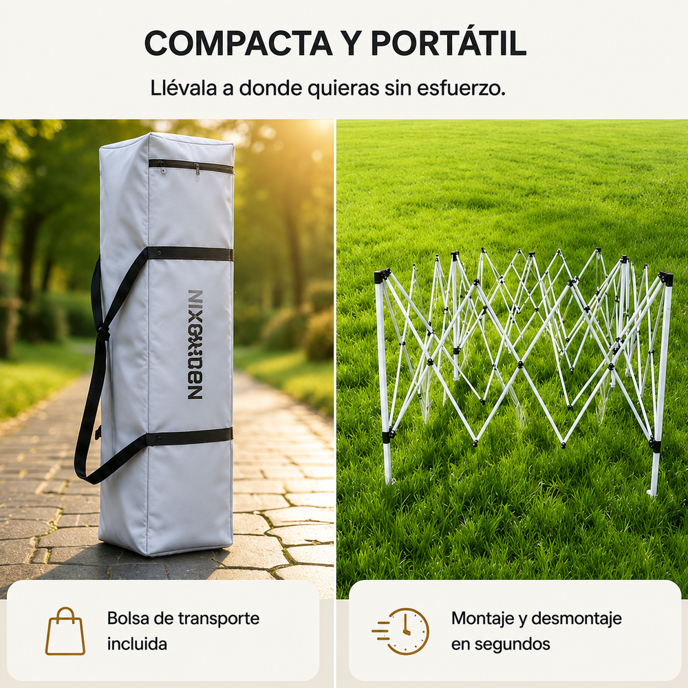 Carpa Plegable 6x3 M Con 6 Paredes Y Estructura Reforzada