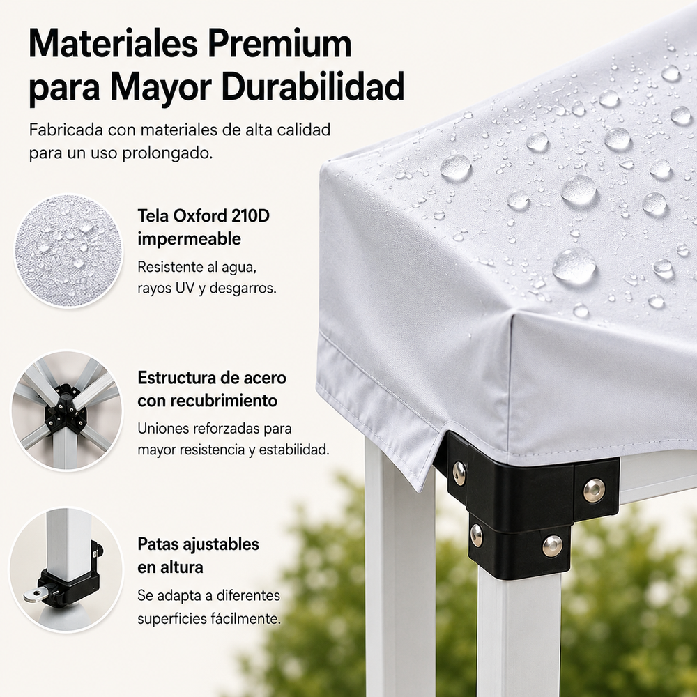 Carpa Impermeable 3x3 m Plegable