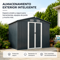 Caseta Metálica Exterior Con Puertas Dobles Abatibles 267,5 × 199 × 197 cm