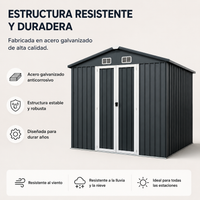 Caseta Metálica Exterior Con Puertas Dobles Abatibles 267,5 × 199 × 197 cm
