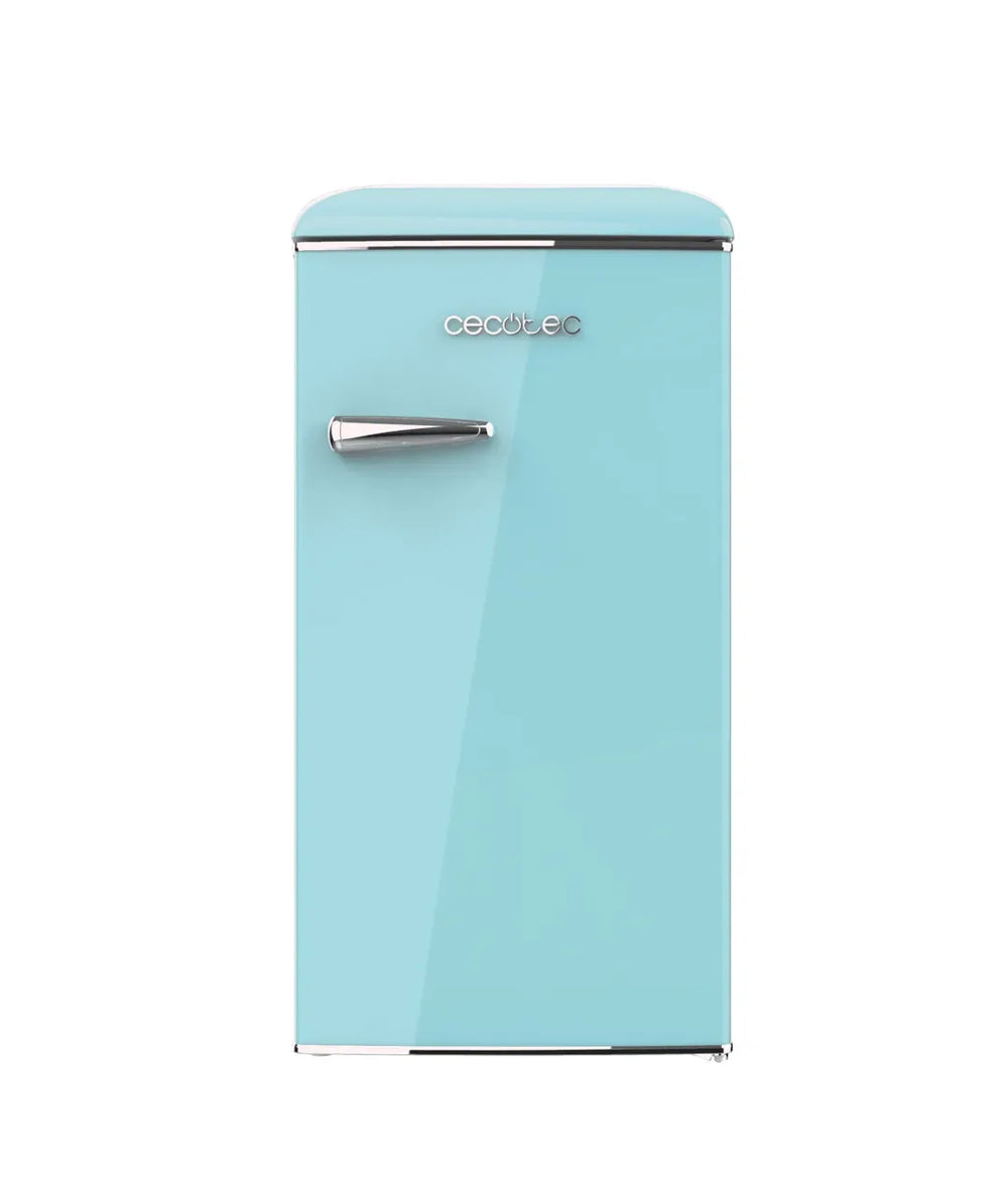 Mini Frigorífico Retro Azul 95L con Icebox y Diseño Vintage Eficiente de Cecotec