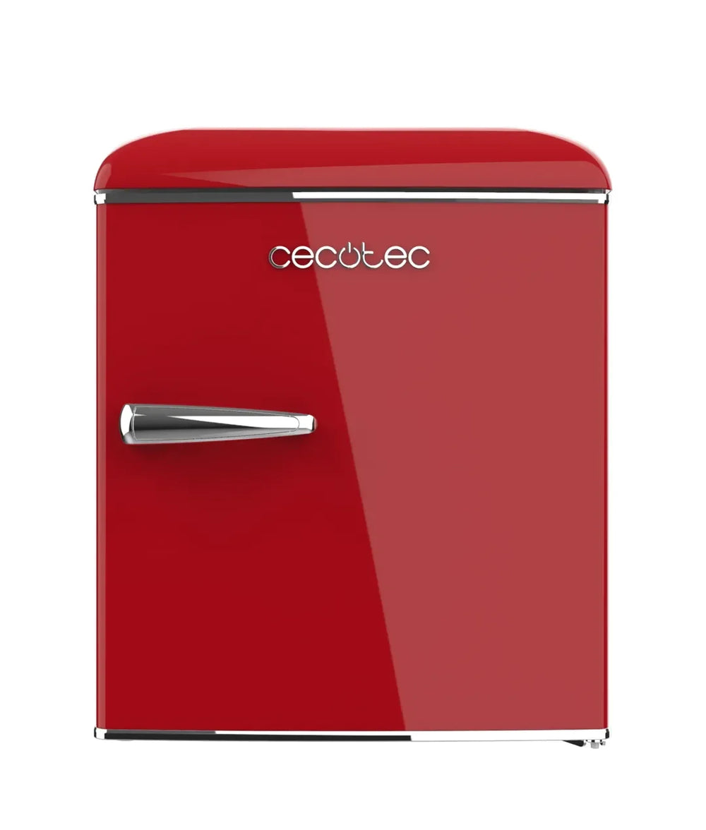 Mini Frigorífico Retro 45L Rojo con Icebox y Eficiencia Energética Clase E de Cecotec