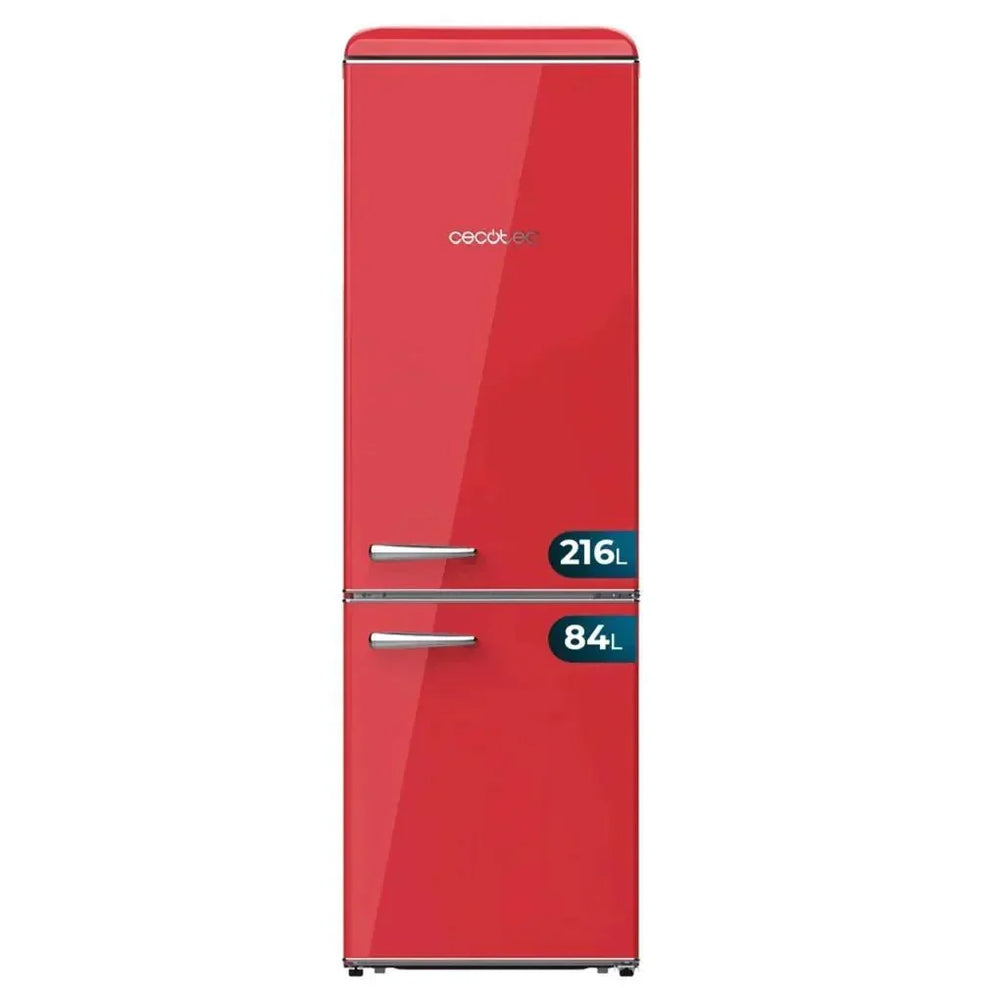 Frigorífico Retro 300L Rojo con Eficiencia Energética y Diseño Elegante de Cecotec