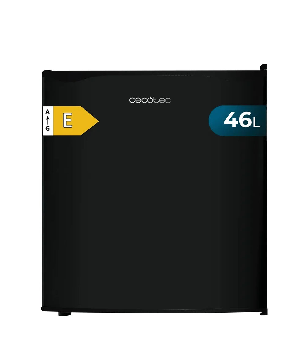 Mini Frigorífico Negro 46L, Acero Inoxidable, Eficiencia Energética Clase E de Cecotec
