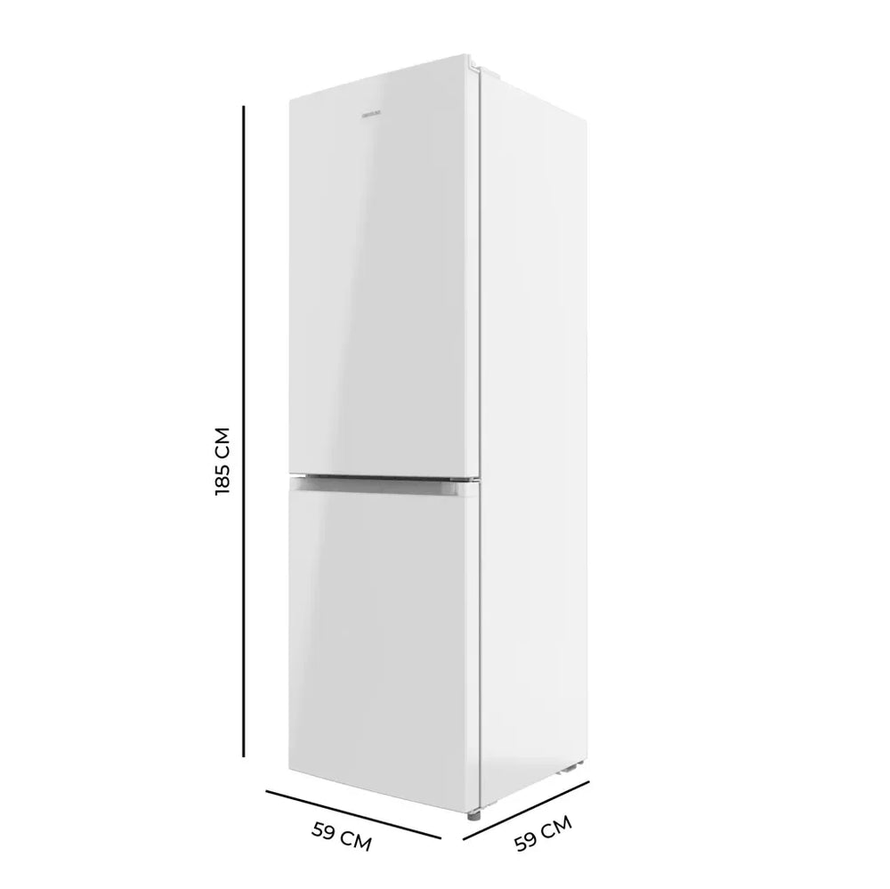 Frigorífico Combi Bolero CoolMarket 296L DeFrost Blanco 185x60cm con Iluminación y Cajón para Frutas de Cecotec