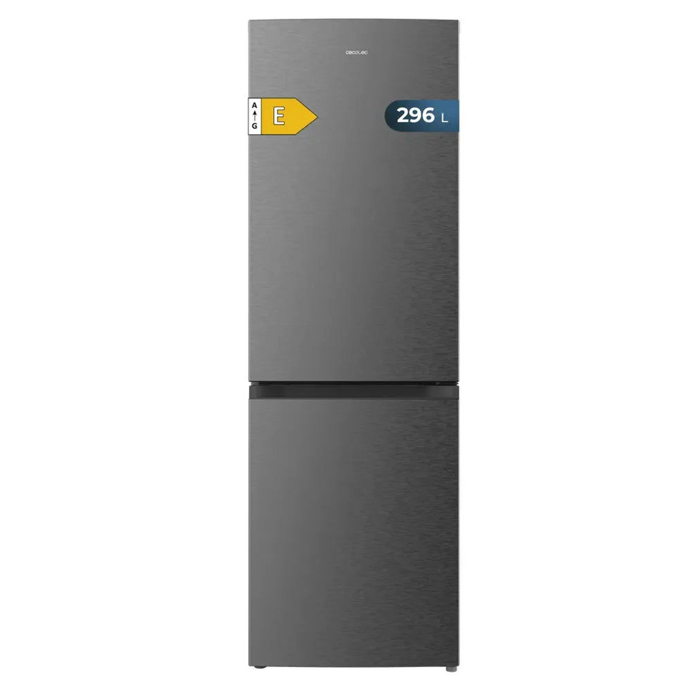 Frigorífico Combi Bolero CoolMarket 296 Litros Inox Oscuro con DeFrost Iluminación Interior y Cajón Frutas y Verduras de Cecotec