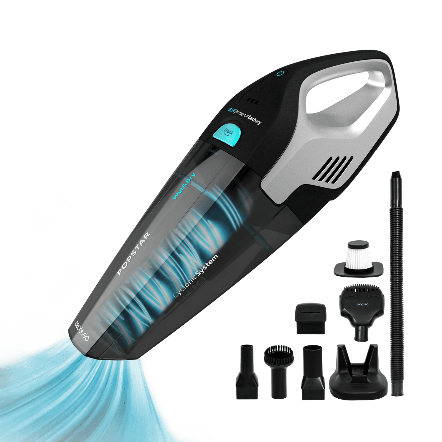 Cecotec Conga Popstar Micro 18,5 V Aspirador De Mano Con Tecnología Ciclónica 110 W Y Accesorio Para Animales
