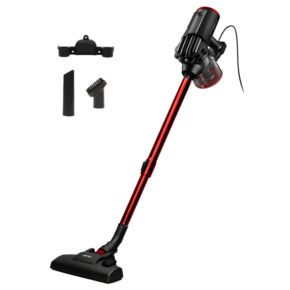 Cecotec Aspirador Vertical ThunderBrush Rojo con Accesorios y Cepillo Flexible para Alfombras y Suelos Duros