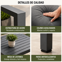 Conjunto de Jardín Antracita 4 Piezas