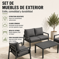 Conjunto de Jardín Antracita 4 Piezas