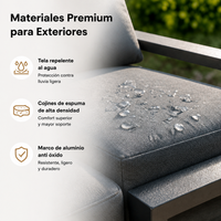 Conjunto De Jardín Sofá Esquinero Modular De Aluminio Antracita