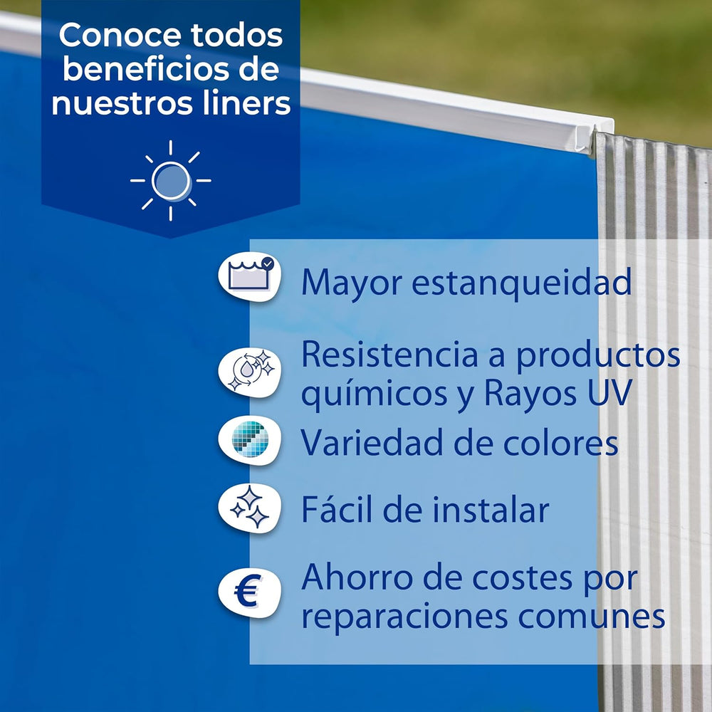 Gre - Liner para piscina de acero ovalada de 120 CM de altura