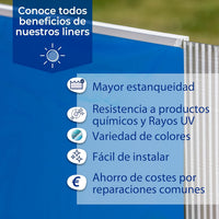 Gre - Liner para piscina de acero ovalada de 120 CM de altura