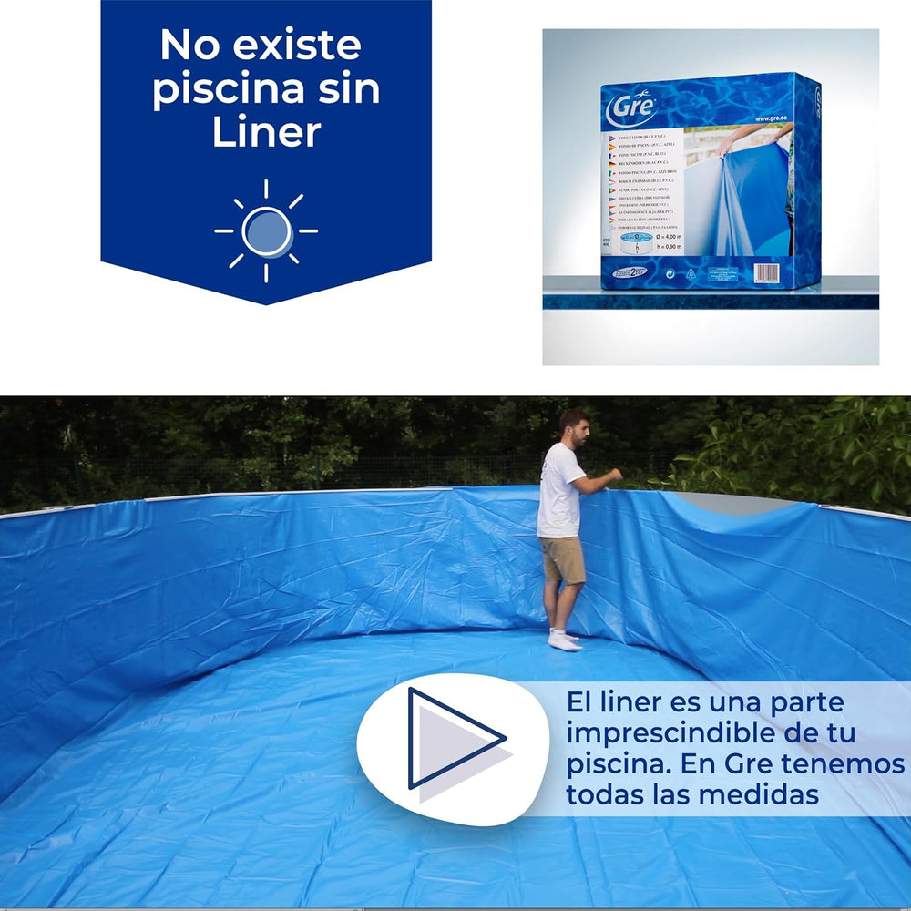 Gre - Liner para piscina de acero ovalada de 120 CM de altura