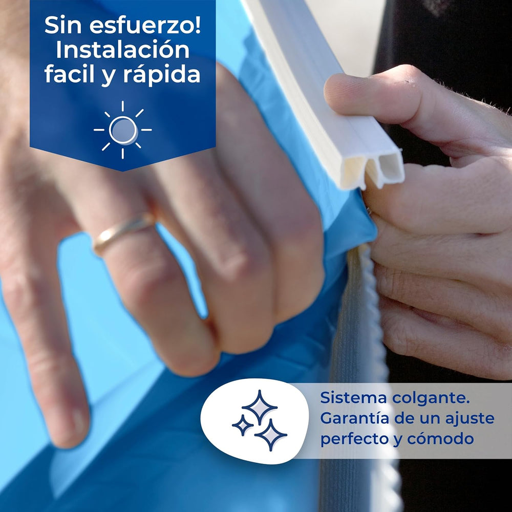 Gre - Liner para piscina de acero ovalada de 120 CM de altura