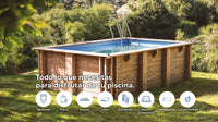 Piscina elevada de madera Gre Safran 2 ovalada 620x395x136
