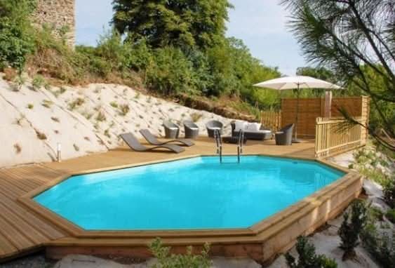Piscina elevada de madera Gre Sunbay Avocado 656x456x131