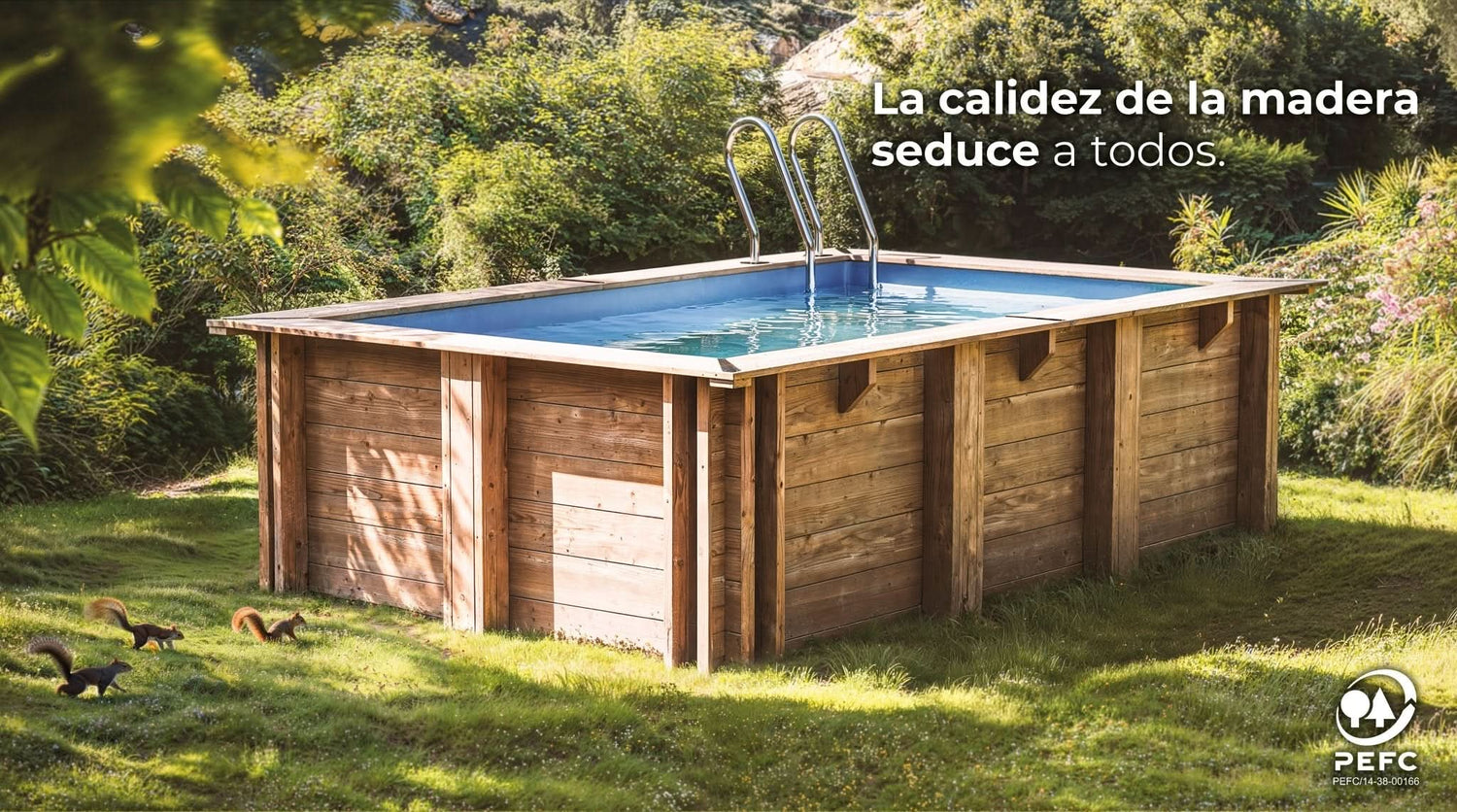 Piscina elevada de madera Gre Sunbay Marbella 2 rectangular 420x270x117