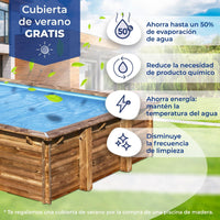 Piscina elevada de madera Gre Sunbay Evora 620x420x133