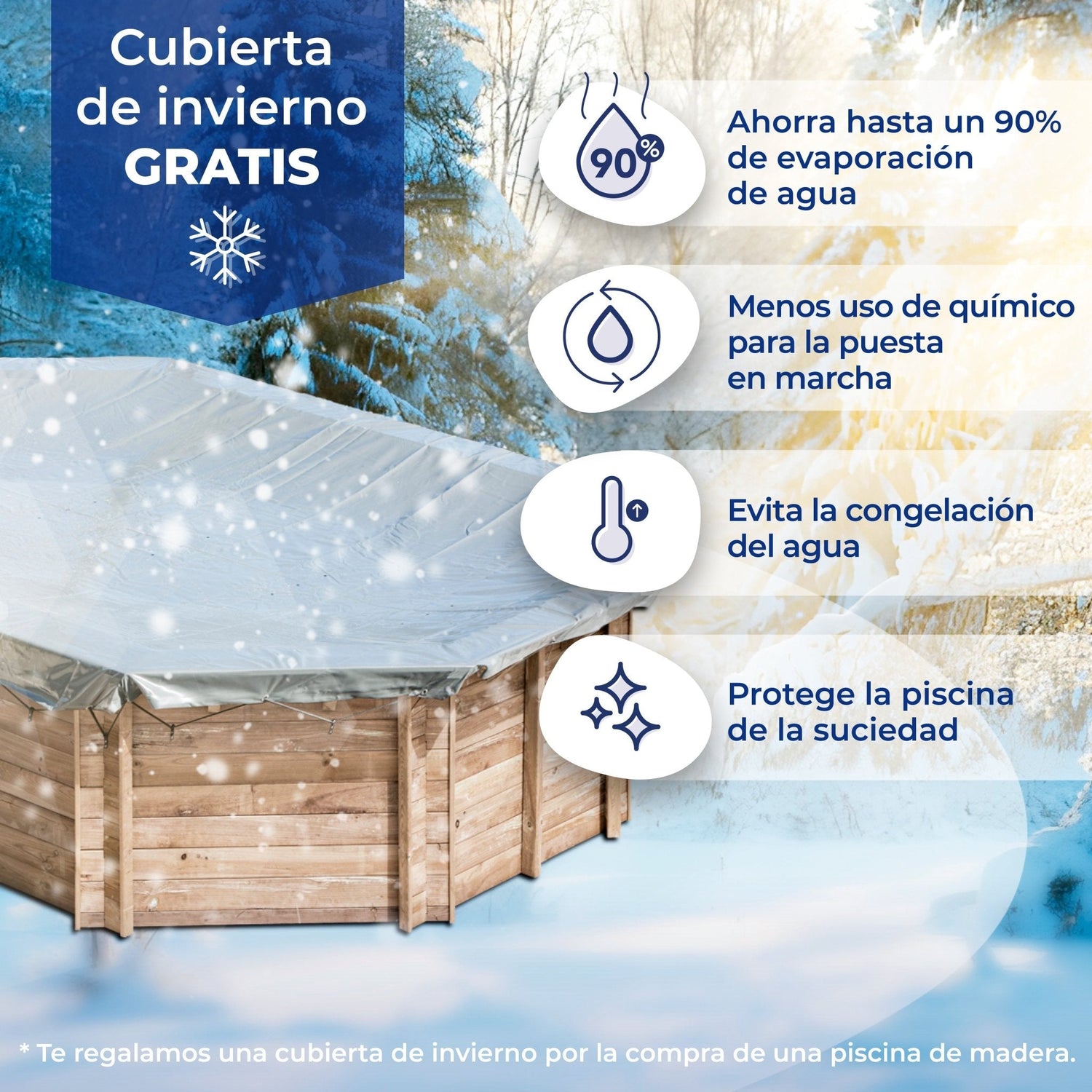 Piscina elevada de madera Gre Sunbay Macadamia 632x335x130