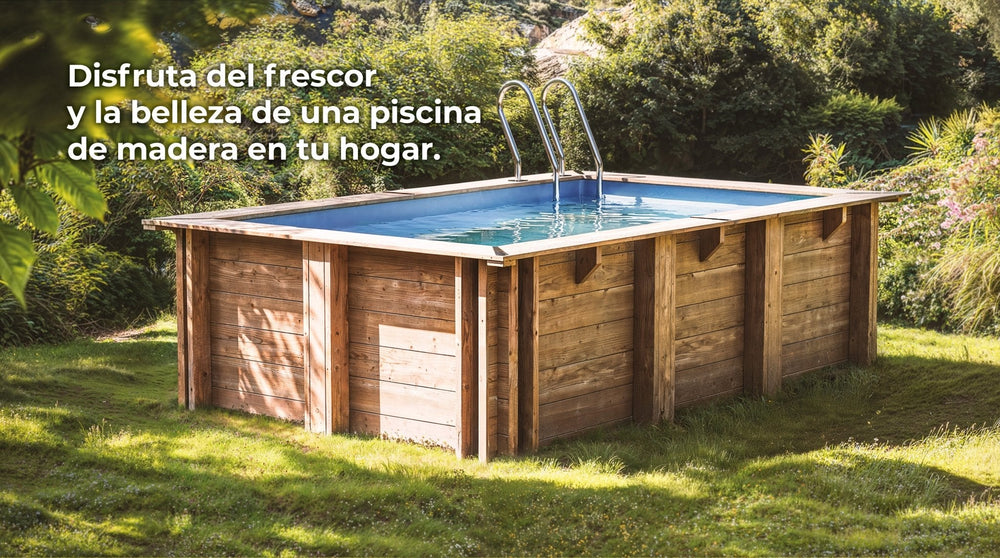 Piscina elevada de madera Gre Sunbay Vermela 672x472x146